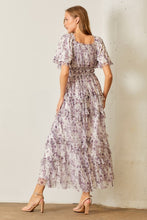 Load image into Gallery viewer, Soft Floral Lilac Ruffle Dress
