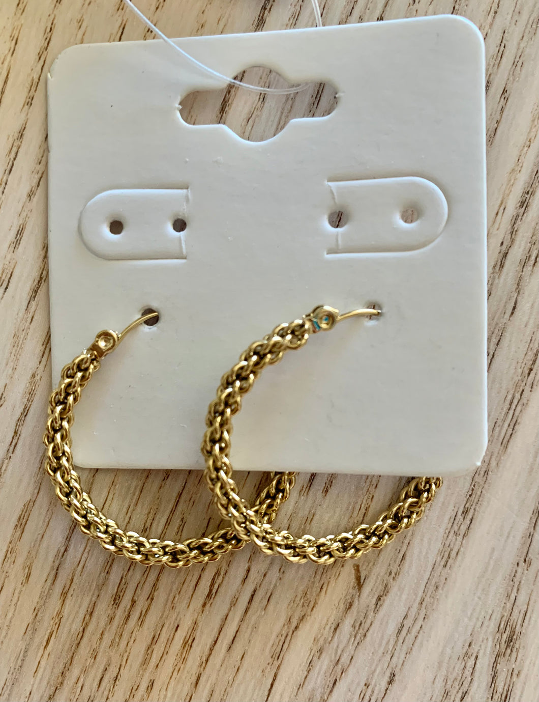 Braided Hoop Earrings- 18k Gold Plated