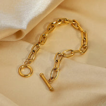 Load image into Gallery viewer, Toggle &amp; Chain Bracelet: 18k Gold Plated
