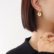 Load image into Gallery viewer, 18k Gold Plated Mini Flower Hoops
