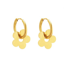 Load image into Gallery viewer, 18k Gold Plated Mini Flower Hoops
