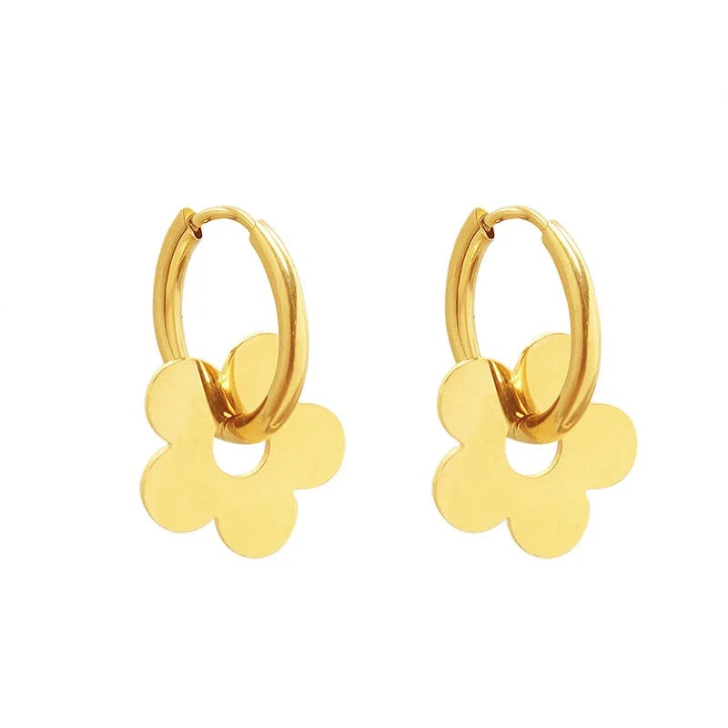 18k Gold Plated Mini Flower Hoops