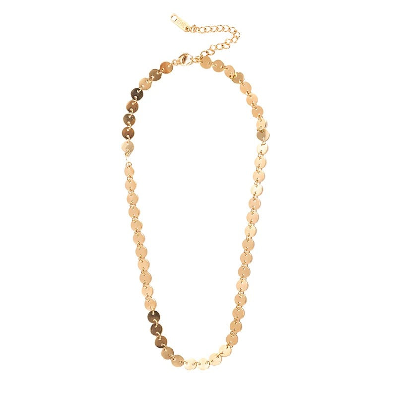 14k Gold Plated Disc Necklace
